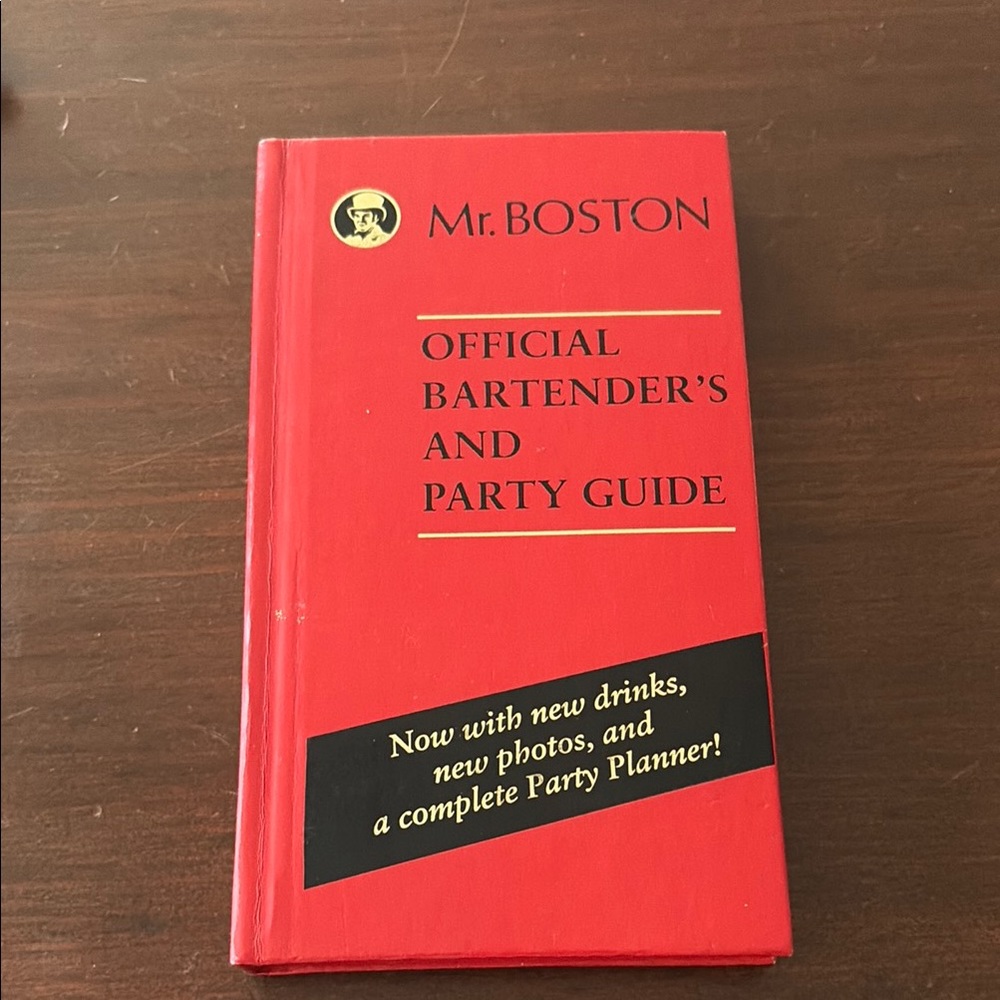 Red Official Bartender's and Party Guide - Party Planning Book Mr Boston 1994